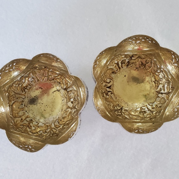 2 Indian Silver Bowls Elephants, Tigers, Palms - Picture 8 of 8